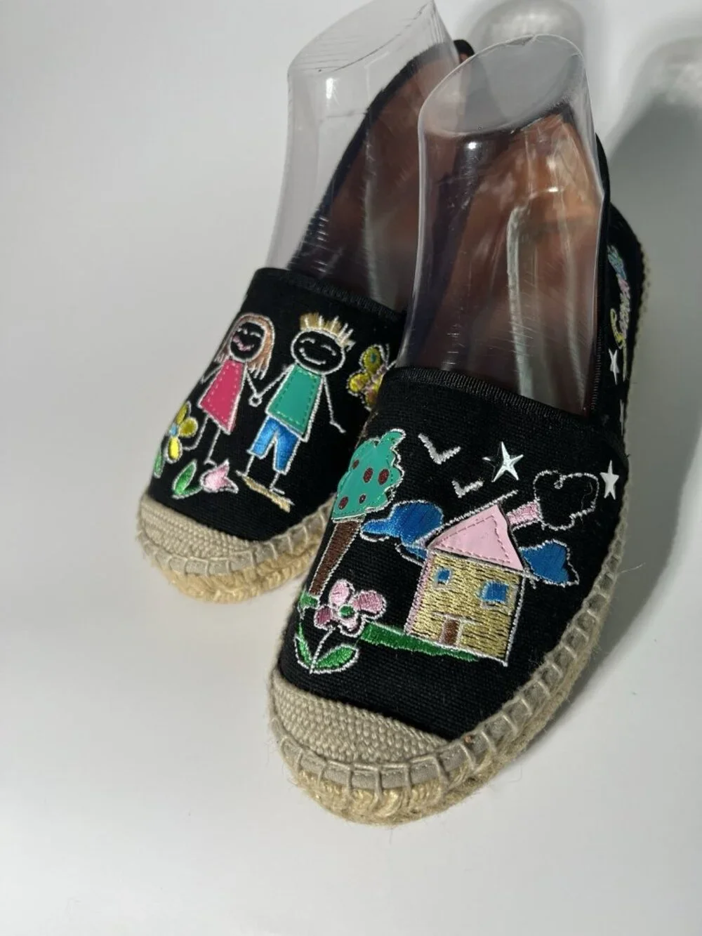 Lazio Embroidered Espadrille Flats Canvas Women’s US 8.5 EU 39